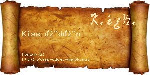 Kiss Ödön névjegykártya