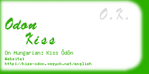 odon kiss business card